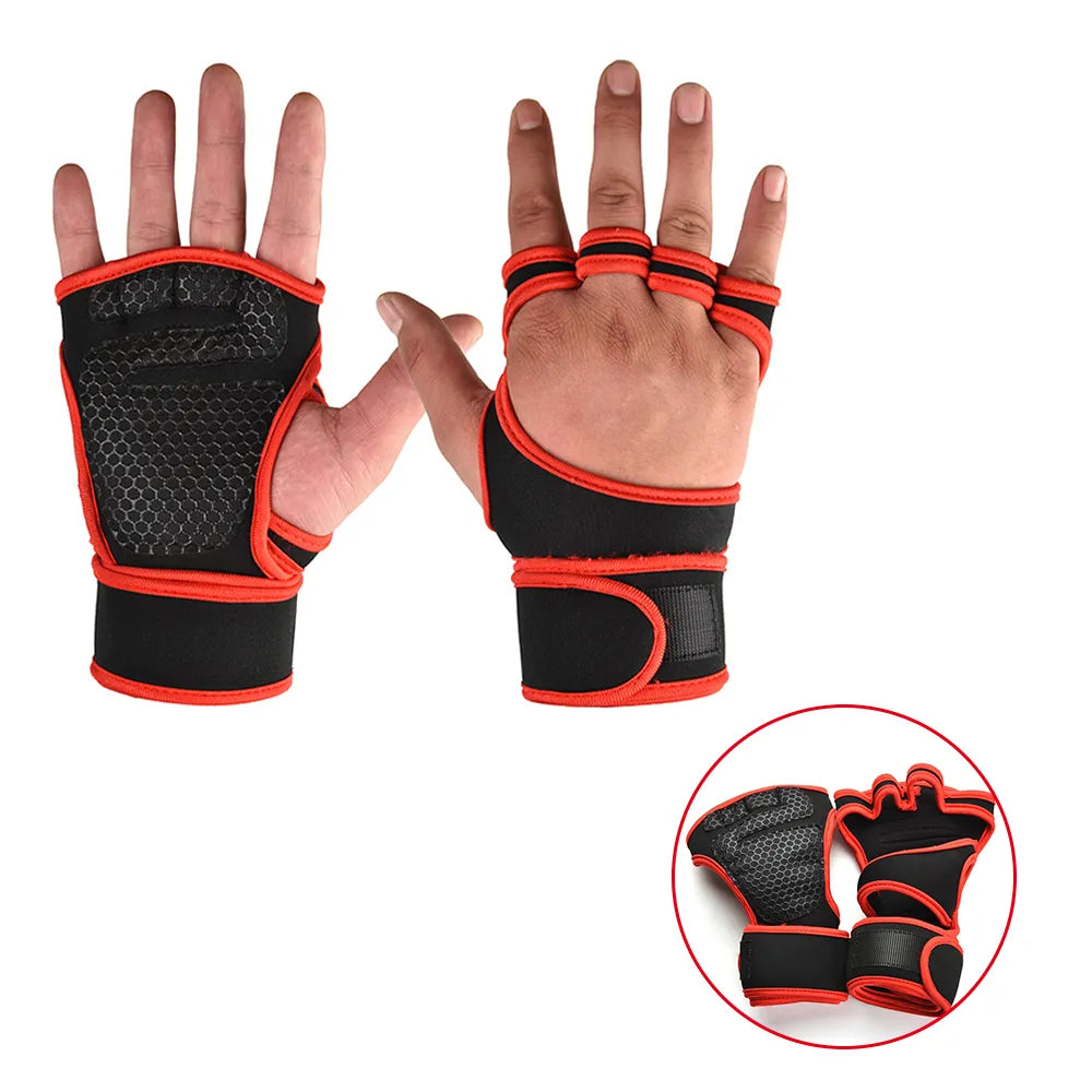 Pairs Weightlifting Training Gloves for Men Women Fitness Sports Body Building Gymnastics Gym Hand Wrist Palm Protector Gloves
