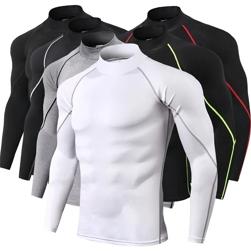 Gym T Shirt Men Bodybuilding Quick-drying Fitness Compression Shirt Running Workout Man Sports First Layer Sportswear